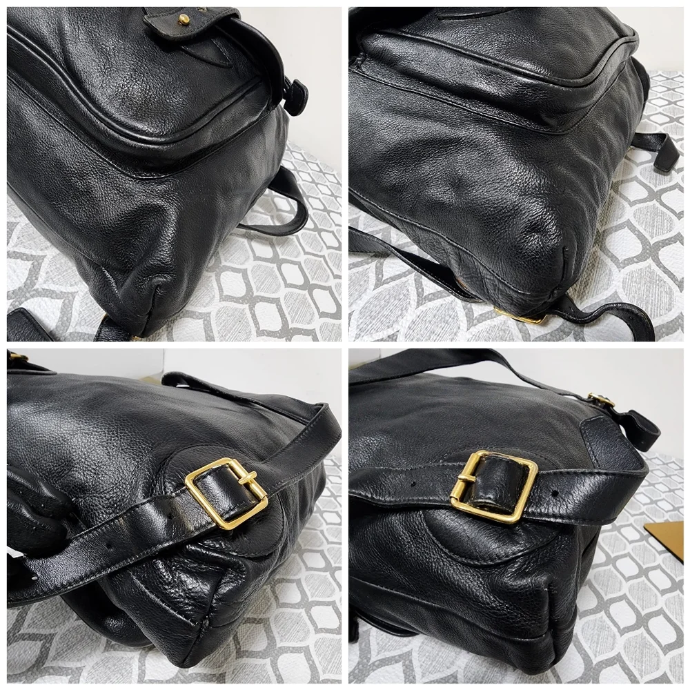 Gucci Vintage Leather Backpack Black
